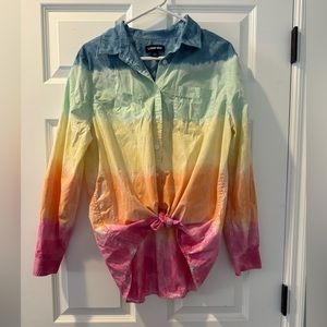Tie dye Lands End button down
